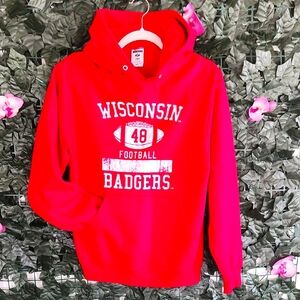 Red Wisconsin Badgers Hoodie Y2K Vintage